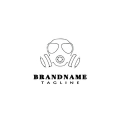 gas mask logo cartoon design template icon black vector illustration