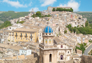 Fototapeta premium Ragusa (Sicilia, Italy) - A view of touristic baroque city in Sicily island, deep southern of Italy, with his old historical center named Ibla, UNESCO site.