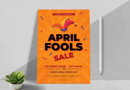 April Fools Flyer Layout Design