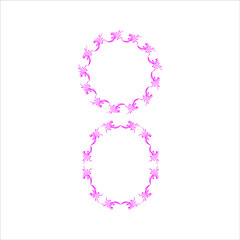 set of decorative floral circle frame vector