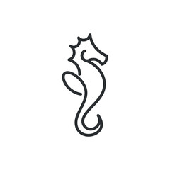 Seahorse logo design template. Awesome a seahorse logo. seahorse lineart logotype © ellistya