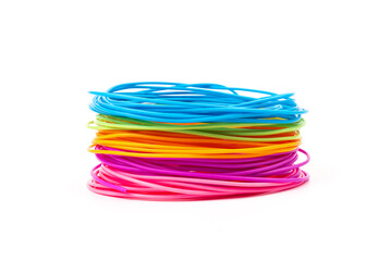 color plastic filament for printing on a 3D printer - obrazy, fototapety, plakaty