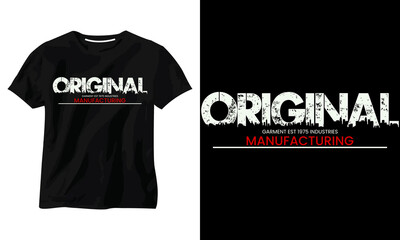 original garment est 1975 industries manufacturing minimalist typography t-shirt design