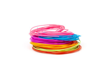 color plastic filament for printing on a 3D printer - obrazy, fototapety, plakaty