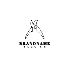 gardening tool secateurs logo cartoon icon design template black isolated vector