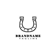 horseshoe logo icon design template vector