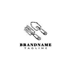 pitchfork and shovel logo cartoon icon design template vector illustration