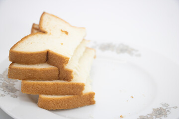 half sliced bread isolated on white background
