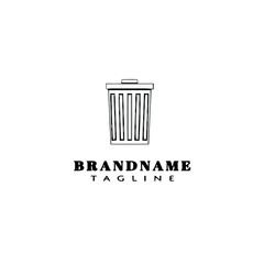waste basket cartoon logo icon design vector illustration