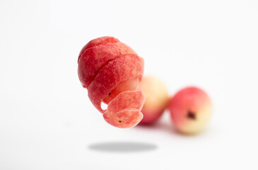 Berry fruit skin slice isolated on white background