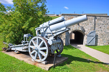 Krupp Cannon 210mm was a Germany Cannon used in World War II, La Citadelle in Quebec City, Quebec,...
