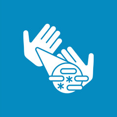 Bacterias glyph icon. Dirty hands. Hygiena concept.Filled flat sign. Isolated silhouette vector illustration