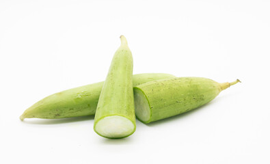 fresh loofah or Sponge Gourd or Vegetable Sponge isolate on white background