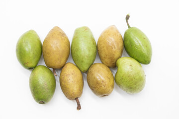 group of olive isolated on white background, top view