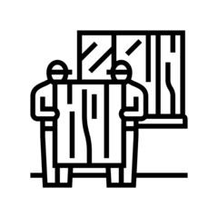 boarding up service line icon vector. boarding up service sign. isolated contour symbol black illustration