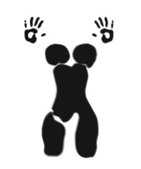 illustration art of woman's shadow sticking in the mirror