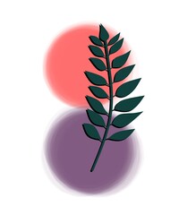 foliage art on a white background and elegant colors is good for decoration