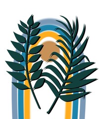 foliage art on a white background and elegant colors is good for decoration and posters