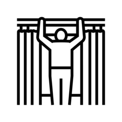 curtains fitting line icon vector. curtains fitting sign. isolated contour symbol black illustration