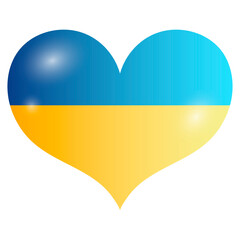 Ukrainian flag in the form of a heart. Blue and yellow color heart