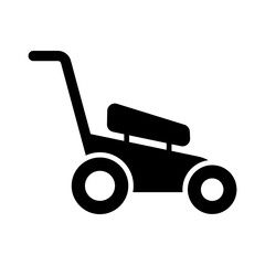 Lawn mower vector icon. Gardening grass-cutter