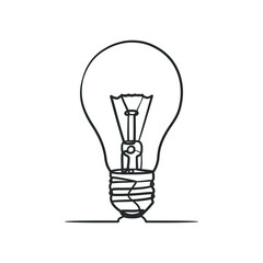 Continuous line drawing of light bulb symbol idea