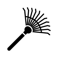 Rake for loosening ground and collecting leaves