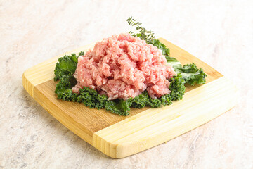 Raw pork minced meat for cooking