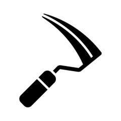 Garden sickle isolated vector glyph icon