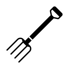 Garden pitchfork isolated vector icon