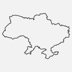 Ukraine map. Simple hand made line drawing map. Vector illustration.