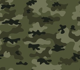 Army camouflage pattern, endless background, military uniform vector texture, street print.