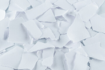 Empty white paper pieces isolated.