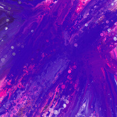 Blue acrylic pour texture background.