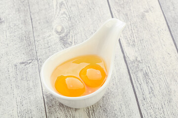 Chicken egg in the bowl