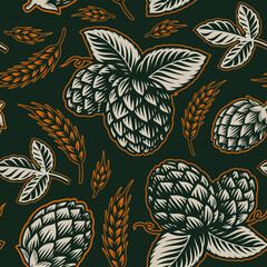 Beer Seamless Background, seamless pattern 
