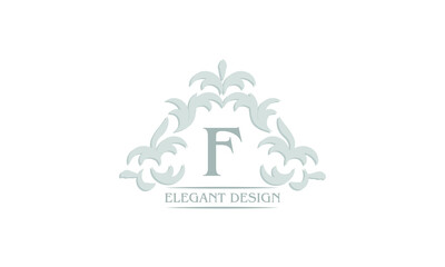Vector logo with the letter F. Can be used for jewelry, beauty and fashion industry. Great for logo, monogram, invitation, flyer, menu, brochure, background or any desired idea.