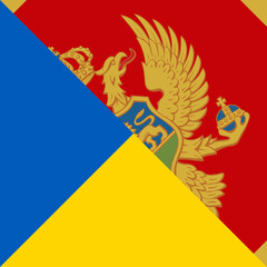 harmony icon of ukraine and montenegro flags. vector illustration	