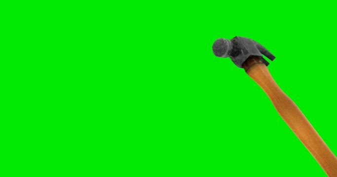 Animated Hammer with Green Screen Background Chroma Key Loop 60FPS UHD 4K