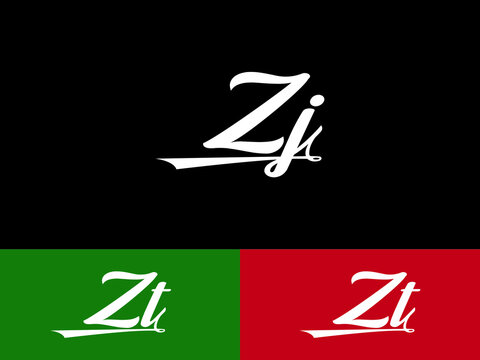 ZJ Letter logo, Signature zj luxury logo icon for business