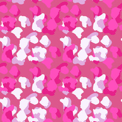 Creative cheetah camouflage seamless pattern. Camo leopard elements background.