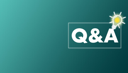 Questions and aswers banner with copy space. - obrazy, fototapety, plakaty