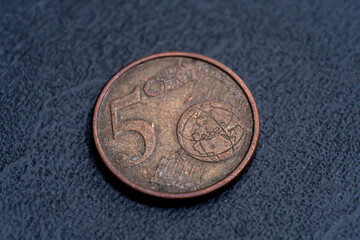 5 Cent Münze Close Up Macro 