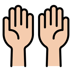 Prayer Hand filled line color icon. Can be used for digital product, presentation, print design and more.