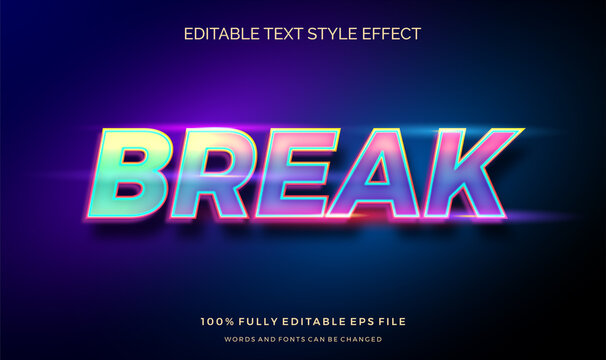 Modern editable text effect vibrant modern color shiny. Text style effect. Editable fonts vector files