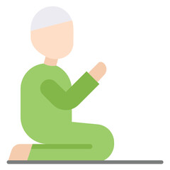 Praying Man flat icon. Can be used for digital product, presentation, print design and more.