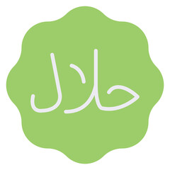 Halal Sign flat icon. Can be used for digital product, presentation, print design and more.