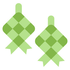 Ketupat flat icon. Can be used for digital product, presentation, print design and more.