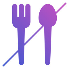 Fasting flat gradient icon. Can be used for digital product, presentation, print design and more.