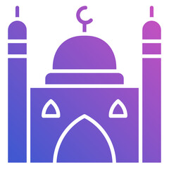 Fototapeta na wymiar Mosque flat gradient icon. Can be used for digital product, presentation, print design and more.